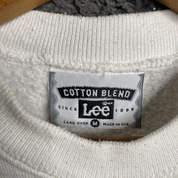 Vintage 80s LEE Raglan Short Sleeve Sweatshirt Womens Medium Embroidered Flowers - Picture 4 of 13